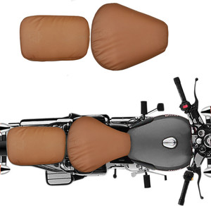 KOHLI BULLET ACCESSORIES Classic Seat Cover Tan For Gunmetal Gray Classic Chrome Royal Enfield Single Bike Seat Cover For Royal Enfield Classic Classic 350 Classic 500 Classic Chrome Price in India
