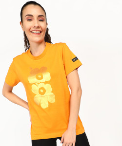 ADIDAS Printed Women Round Neck Orange T Shirt Buy ADIDAS