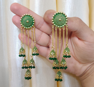Green colour ke hot sale earrings