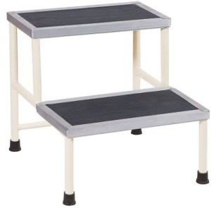 MINSHA EXPORTS Bed Side Double Foot Step/Stool with Anti Slippery Rubber Coating Top Medical Furniture for Hospital / Clinic / Nursing Home and Domestic Use (Double Foot Step, Standard) Hospital Food Stool