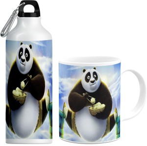 TrendoPrint Printed Water Bottle and White Coffee Mug Bottle 600ml