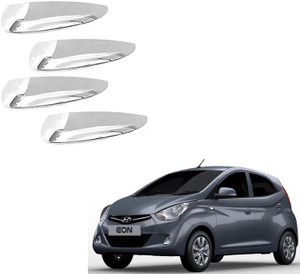 Qiisx Chrome Door Handle Cover Set of 4 Pcs For Hyundai Eon Car