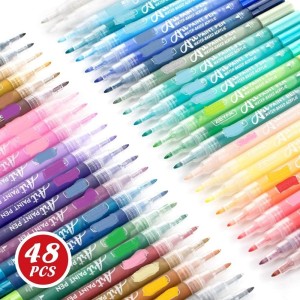 White Paint Pen 20 Pack Fine Tip Acrylic Paint Pens Water-Based Quick Dry  Pai