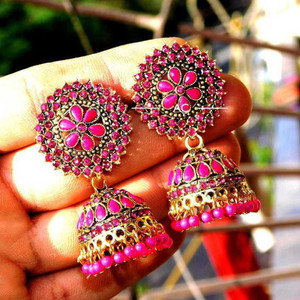 Flipkart Buy GLOSSARY COLLECTIONS Designer pink Jhumka