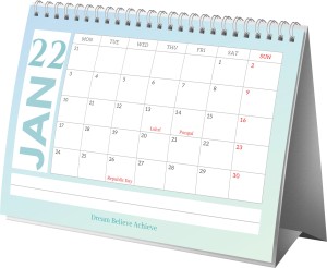 Lauret Blanc Table Calendar 2022 Planner and Organizer- A5 Size Standing Desk Calendar for Home and Office, Monthly Grid View with Notes Section. 2022 Table Calendar