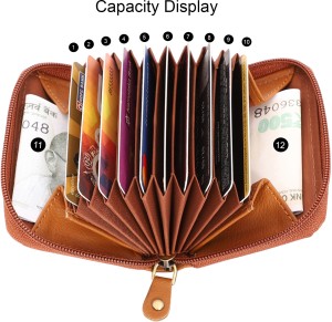 SAMTROH Men & Women Casual Tan Artificial Leather Card Holder