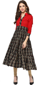 Aks Bandhni Print Women's Anarkali Kurta