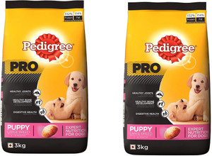 PEDIGREE Pedigree PRO Expert Nutrition Large Breed Puppy 3 18 Months Dry Dog Food 3kg Pack of 2 Chicken 3 kg 2x1.5 kg Dry Young Dog Food Price in India Buy PEDIGREE