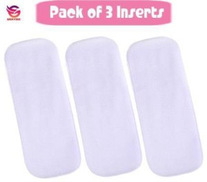 BABIQUE 3 white charcoal 5 layer good quality insert (used to insert in cloth diaper) - 3 pieces - M - L