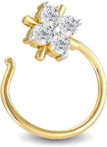 KISNA Diamond Gold Nose Pin for Women 14kt Diamond Yellow Gold