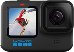 GoPro Hero 10 Waterproof with Front LCD and Touch Rear Screens, 5.3K60 Ultra HD Video, 1080p Live Streaming, Webcam, Stabilization Sports and Action Camera(Black, 23 MP)