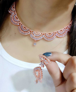 Fancy Dealz Alloy Rose Gold Jewellery Set Price in India Buy Fancy Dealz Alloy Rose Gold Jewellery Set Online at Best Prices in India Flipkart
