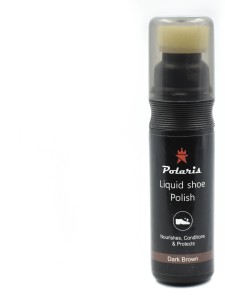 Polaris Premium Liquid Wax Shoe Polish (Dark Brown) Leather Shoe Liquid Polish