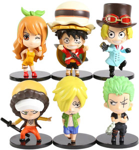 kawaii kart One Piece Action Figures Luffy Zoro Nami Chibi Figures