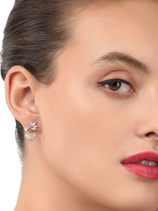 ZAVERI PEARLS Combo of 2 Cubic Zirconia, Pearl Brass Stud Earring