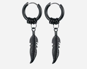 Buy Angel Wing Earring  Mens Black Hoop Earring  Unisex Hoops Jewelry for  Men  Gothic Style Earring  Dangle Wing Earring pack of 1 pair BLKBLK  at Amazonin