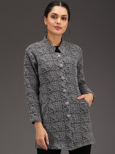 eWools Woven Collared Neck Casual Women Grey Sweater - Buy eWools Woven  Collared Neck Casual Women Grey Sweater Online at Best Prices in India |  Flipkart.com