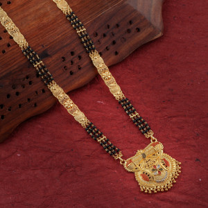 DIVISHAFASHION Gold Plated 30 inch long Brass Mangalsutra For