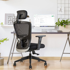 Ergonomic Chair with Adjustable Headrest & Detachable Hanger Home Office Desk Chairs High Back Computer Desk Chair Swivel Chair with Thickened Foam Cushion 
