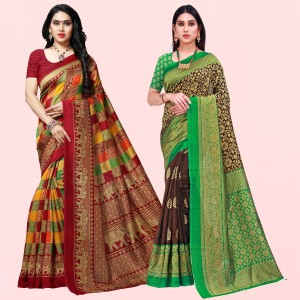 Buy Chandni Printed Bhagalpuri Art Silk Black Sarees Online  Best Price In  India  Flipkartcom