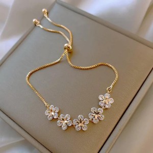 Bling&Bijoux Alloy Crystal Gold-plated Bracelet