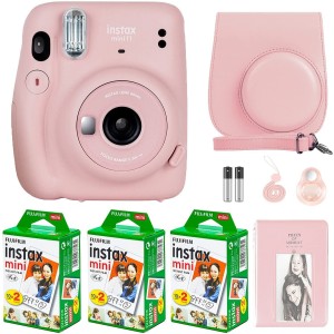FUJIFILM Mini 11 Pink Mini 11 Bundle pack with Film Pack, Pouch and Album Instant Camera(Pink)