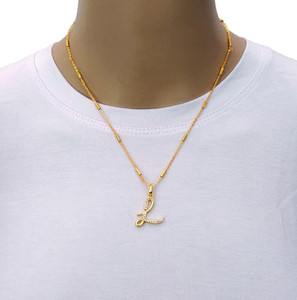 CLONEO L Letter Pendant with Gold Chain Alloy Chain Price in India