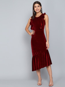 Vaararo Women Bodycon Maroon Dress Buy Vaararo Women Bodycon Maroon Dress Online at Best Prices in India Flipkart