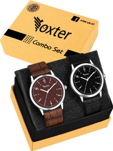 FOXTER FX223224 Professional Stylish SLIM Analog Watch Analog Watch For Men Buy FOXTER FX223224 Professional Stylish SLIM Analog Watch Analog Watch For Men Brown and Black Combo Pack of