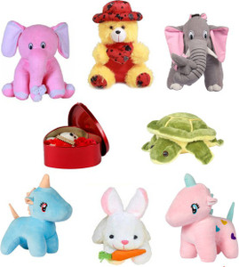 Ziraat Combo Pack of 8 cute soft toys for baby Decoration Set