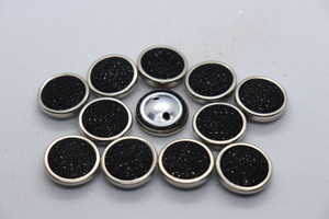 The Design Cart Black Circular Metal Ring Sugar Coat Button Size
