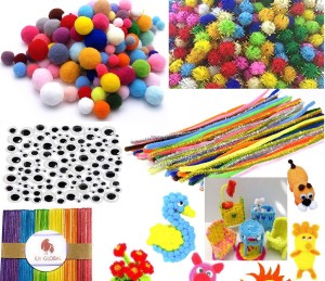 KHUSHA CREATIONS Pipecleaner kit with pipecleaners,pom pom crafts