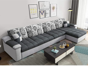 FURNY Frankoster RHS L Shape Fabric 5 Seater Sofa Price in India