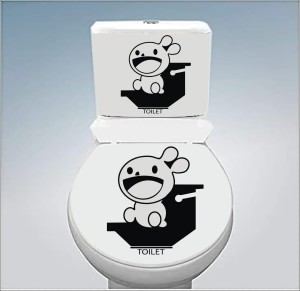 Pixel Print 45 cm Funny Toilet Sticker Removable Sticker Price in