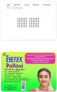 Eyetex Pallavi Sticker Kumkum Forehead Black Bindis