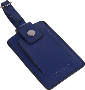 Blue leather luggage tag hot sale