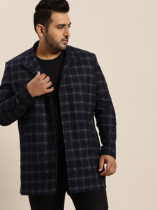 Checked coat mens top