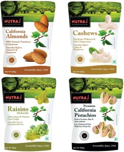 Nutraj Daily Needs Combo 250gm Each (Pack of 4) Pistachios, Cashews, Almonds, Raisins