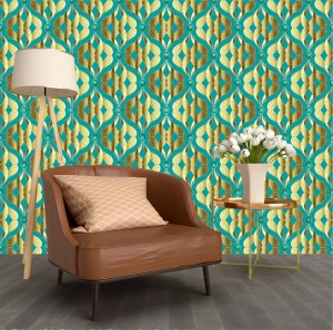 Green Retro Pattern Wallpaper Background Stock Photo  Download Image Now   Wallpaper  Decor Backgrounds Retro Style  iStock