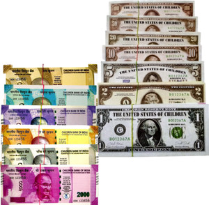 Mallexo Money Toys for Kids 650Pcs Coupons 7 Design Doller Dummy