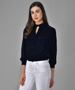 Vaararo Casual Solid Women Dark Blue Top Buy Vaararo Casual