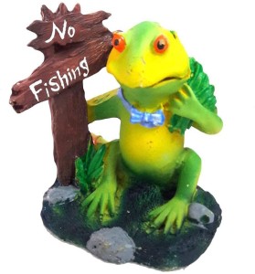 Mistletoe Product No Fishing Frog Warning Sign Action Toy Ornament