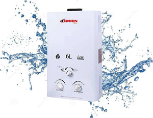 orien gold 6 L Gas Water Geyser (Gold LPG Instant Gas Water Heater Special  Anti Rust Coating Body with ISI Approved 100% Copper Tank Silver Metallic 1  Year Warranty, White) Price in