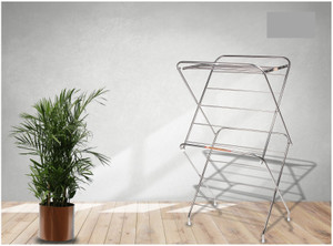 Vasnam Steel Floor Cloth Dryer Stand Heavy 15 Rods Stainless Steel Fordable Cloth Drying Stand Compact Design Easy Movement Sturdy Water Proof Price in India Buy Vasnam Steel Floor Cloth Dryer