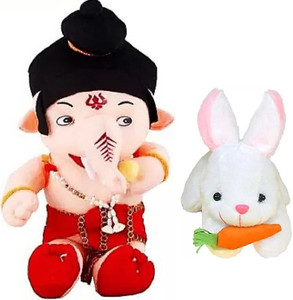 Renox New launched stylish Ganesha Teddy bear with free Rabbit Toy