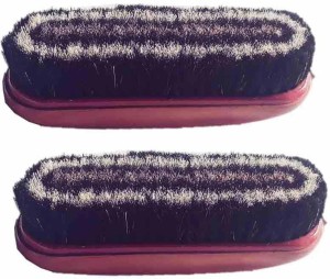 Albroow Black Border Shoe Polish Shiner Cleaner Brush Original Hair And Wooden Brush - Set Of 2 Pieces Brush Brush