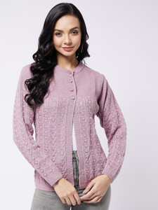 Modeve Self Design Round Neck Casual Women Pink Sweater Buy