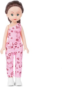 EL FIGO Girl Doll in Pink Jump Suit with Doll Accessories for kids Age 3 yr  & Above - Girl Doll in Pink Jump Suit with Doll Accessories for kids Age 3