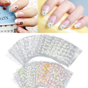 MAYCREATE 3D Flower Nail Art Kit Nail Decals Nail Charms with