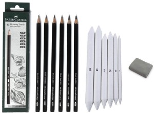 Definite Artline Set of 6 Love-Art Sketch Pencils +  Blending/Smudging Stumps (Set of 6) - Drawing Accessories - Art Set